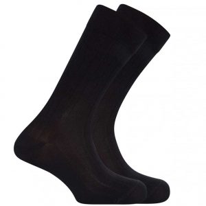 Calcetín de canalé de bambú de hombre negros