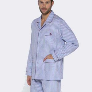 Pijama Guasch clásico azul rayas